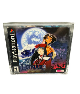 Playstation LUNAR 2: ETERNAL BLUE COMPLETE Special Edition Acrylic Case - UV PROTECTED Magnetic Lock Slide Lid Non-Slip Removable Feet