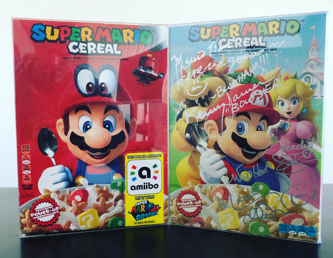 Mario Odyssey Amiibo Cereal Box Protectors made with 0.60mm thic Kollector Protector