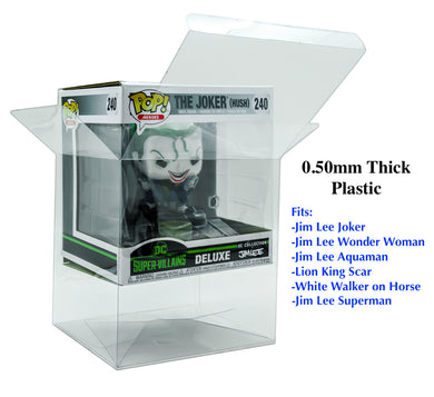 Jim Lee Deluxe Joker/Lion King Scar/White Walker Horse Funko POP! Protector made with SCRATCH & UV RESISTANT 0.50mm thick PET Acid-Free Plastic