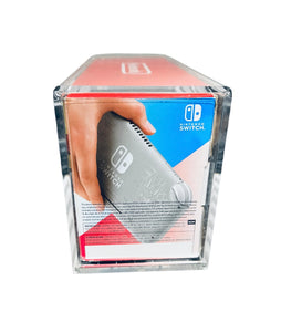Nintendo Switch Lite Console Box Acrylic Case - UV PROTECTED Magnetic Lock Slide Lid Non-Slip Removable Feet