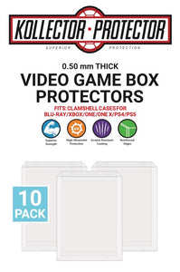 UV & Scratch Resistant Blu-ray/PS3/PS4/Xbox One/One X/Series X Box Protectors made with 0.50mm thick PET Acid-Free Plastic