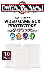 UV & Scratch Resistant DVD/Gamecube/Xbox/PS2/Wii/Wii U Box Protectors made with 0.50mm thick PET Acid-Free Plastic