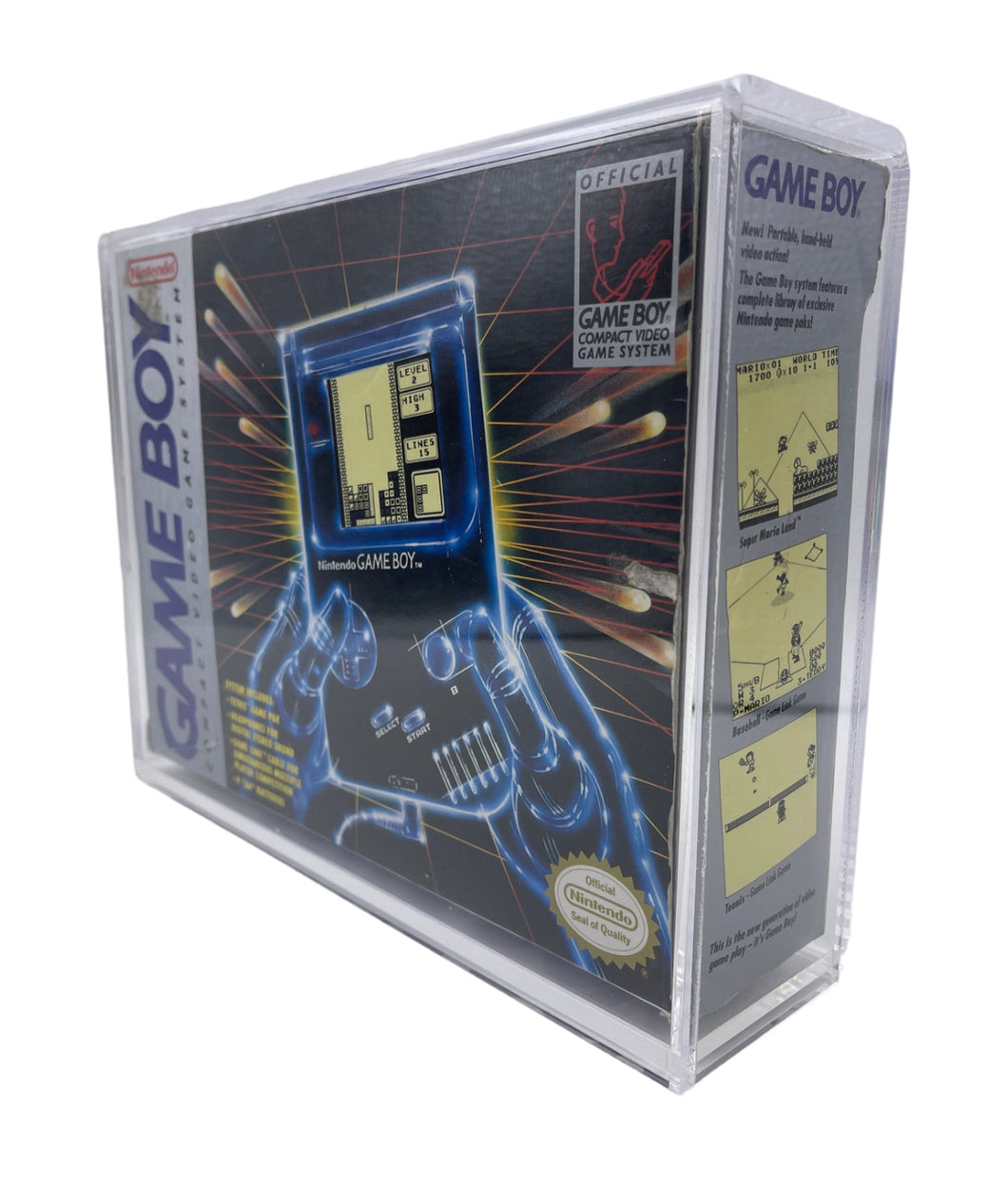 UV Protected Nintendo Game Boy Original Gray Console Box Hard Case 4mm thick acrylic