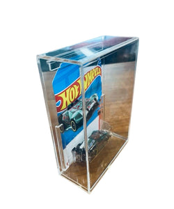 Hot Wheels Die-Cast Standard Cardback Size Acrylic Case - UV PROTECTED Magnetic Lid Non-Skid Removable Feet Acrylic Hard Case