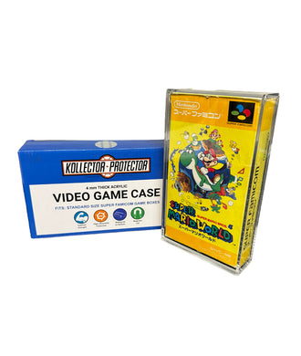 Super Famicom Box Size Video Game Box UV PROTECTED Magnetic Lid Non-Skid Removable Feet Acrylic Hard Case