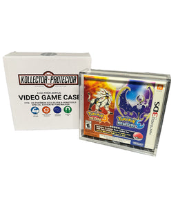 Nintendo DS Pokemon Soul Silver/Heart Gold Special Edition Game Box Acrylic Case - UV PROTECTED Magnetic Lock Slide Lid Non-Slip Removable Feet