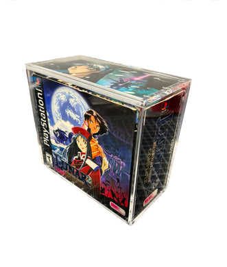 Playstation LUNAR 2: ETERNAL BLUE COMPLETE Special Edition Acrylic Case - UV PROTECTED Magnetic Lock Slide Lid Non-Slip Removable Feet