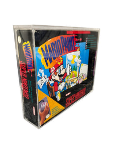 PRE-ORDER! ETA LATE OCTOBER! Super Nintendo SNES EARTHBOUND/MARIO PAINT Big Box Acrylic Case - UV PROTECTED Magnetic Lock Slide Lid Non-Slip Removable Feet