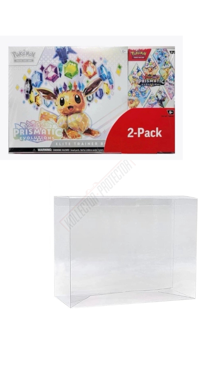 pokemon prismatic evolutions elite trainer box booster bundle 2 pack UV Resistant Pokemon Prismatic Elite Trainer Box & Booster Bundle Costco  Combo Protector made with 0.50mm thick plastic
