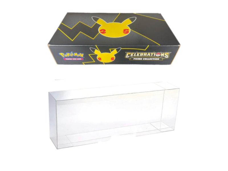 Pokemon Celebrations 25th Anniversary Prime Box Protector made with 0.50mm thick PET Acid-Free Plastic - NO Pokemon BOXES INCLUDED 2 Protectors Pokemon Celebrations 25th Anniversary Prime Box Protector made with 0.50mm thick PET Acid-Free Plastic - NO Pokemon BOXES INCLUDED 2 Protectors