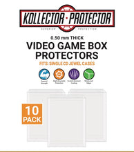Load image into Gallery viewer, UV &amp; SCRATCH RESISTANT PS1 Jewel Case Size Single CD Video Game Box Protectors made with 0.50mm thick PET Acid-Free Plastic