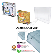 Load image into Gallery viewer, Nintendo DS Pokemon Soul Silver/Heart Gold Special Edition Game Box Acrylic Case - UV PROTECTED Magnetic Lock Slide Lid Non-Slip Removable Feet