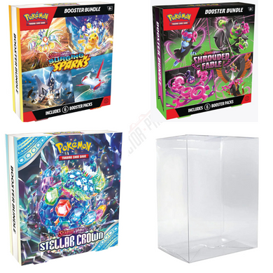 Pre-Order! Pokemon Booster Bundle Box Protector (flatter wider box) made with 0.50mm thick PET Acid-Free Plastic