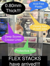 Load image into Gallery viewer, Super Thick 0.80mm 4 inch Funko POP! FLEX STACK Protectors made with PET Acid-Free Plastic - Replace your Pop Stacks today!