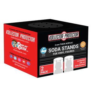 10 Boxes (includes 20 stands) Funko Soda Stands Acrylic Case for Soda Figures made with 3mm thick UV PROTECTED material - Fits inside Soda Stackers!