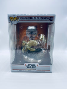 Mandalorian on Bantha Funko POP! Box Protector made with 0.50mm thick PET Acid-Free Plastic