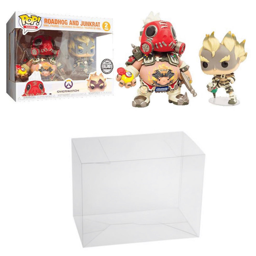 Roadhog & Junkrat 2-Pack Funko POP! Protector made with 0.50mm thick PET Acid-Free Plastic