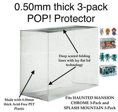 Haunted Mansion Chrome, Splash Mountain 3-Pack Funko POP! Protectors SCRATCH & UV RESISTANT 0.50mm thick PET Acid-Free Plastic