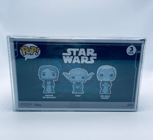 Star Wars Force Ghosts (Amazon Exclusive) 3-Pack Funko POP! Protectors made with SCRATCH & UV RESISTANT 0.50mm thick PET Acid-Free Plastic
