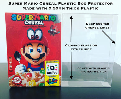 Super Mario Odyssey Amiibo Cereal Box Protectors made with 0.60mm thick PET Acid-Free Plastic