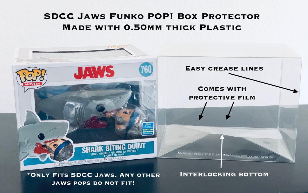 SDCC JAWS Funko POP! Box Protector made with 0.50mm thick PET Acid-Free Plastic