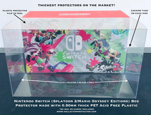 Nintendo Switch Mario Odyssey/Splatoon 2 Console Box Protector made with 0.50mm Thick Plastic - Sturdiest Protectors on the Market!